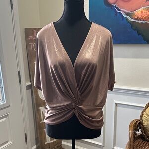 Millibon Shimmering Mauve (rose gold) Twist-Front Blouse